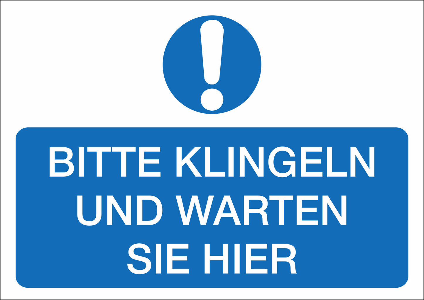 Aufkleber - Schild - Warnung - Bitte klingeln und warten - 210 mm x 148 mm