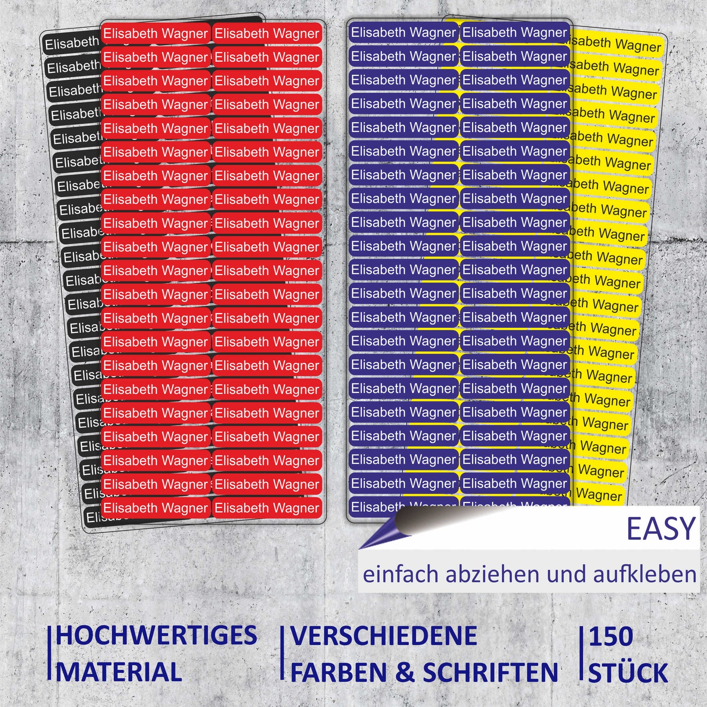 Namensaufkleber - für Altenheim Krankenhaus & Pflegeheim - 36x7 mm