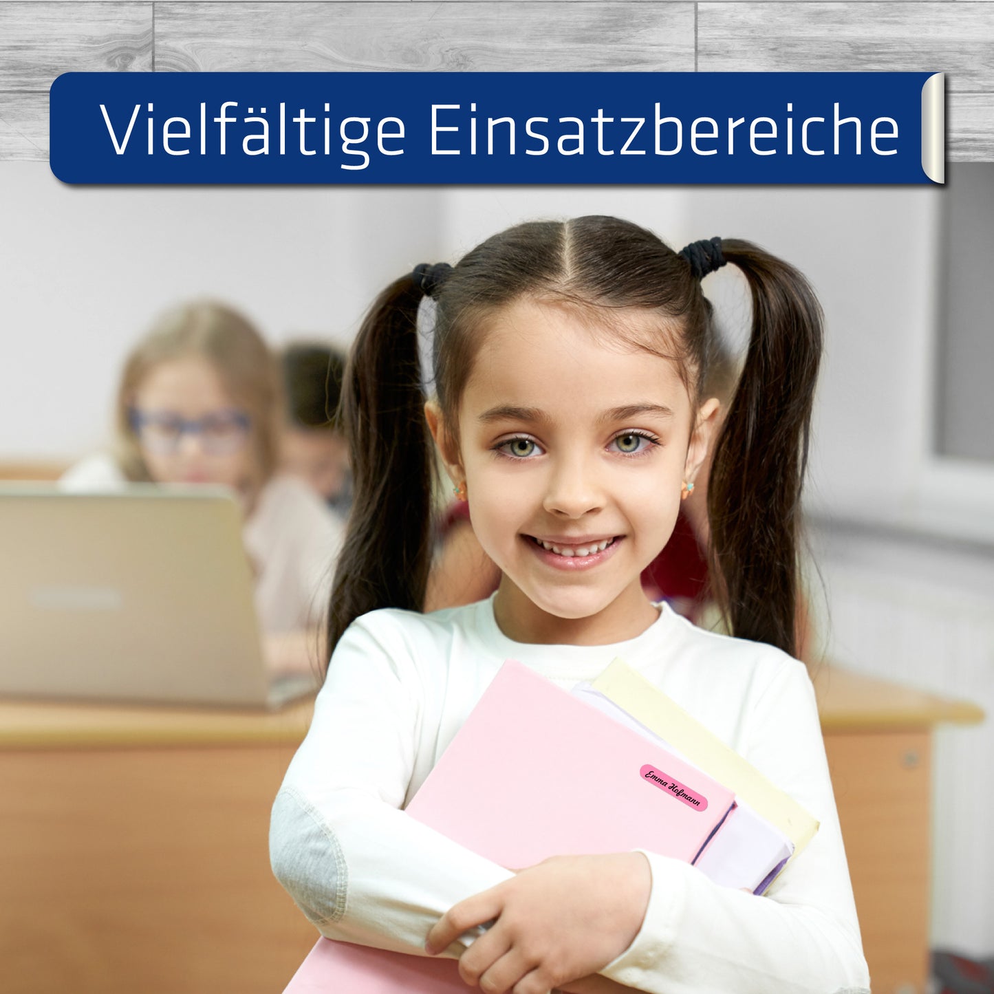 Namensaufkleber für Schule & Kindergarten - 36 x 7 mm - 150 Stück