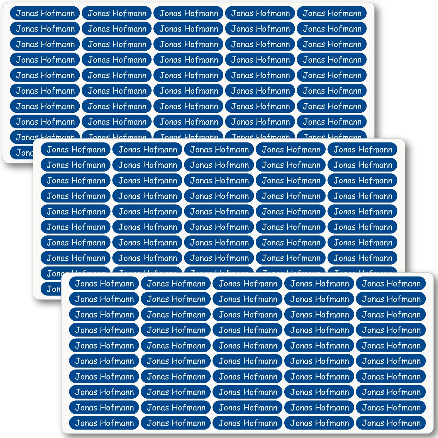 Namensaufkleber für Wäsche-Etiketten Kinder - 36 x 7 mm - 150 Stück