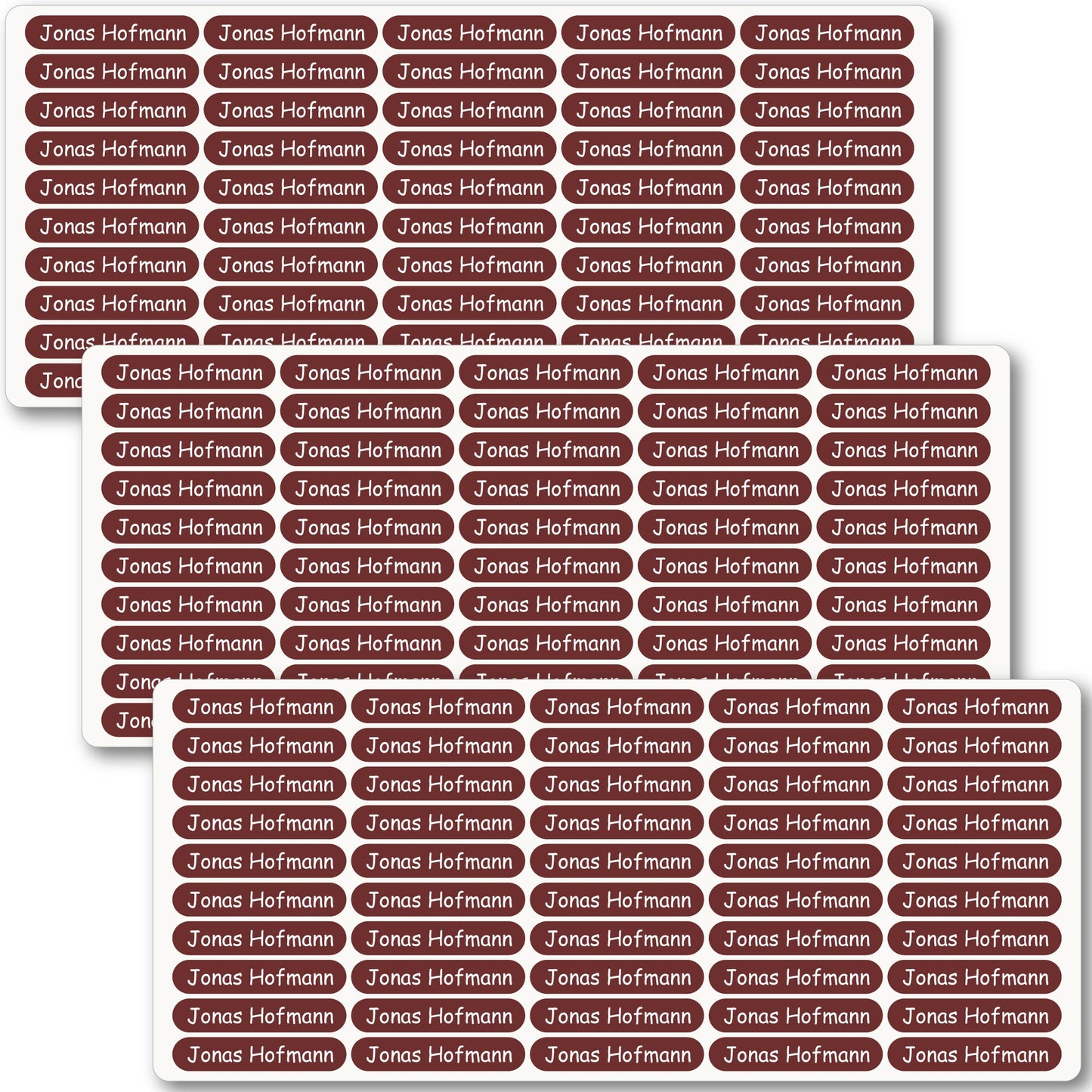 Namensaufkleber für Schule & Kindergarten - 36 x 7 mm - 150 Stück