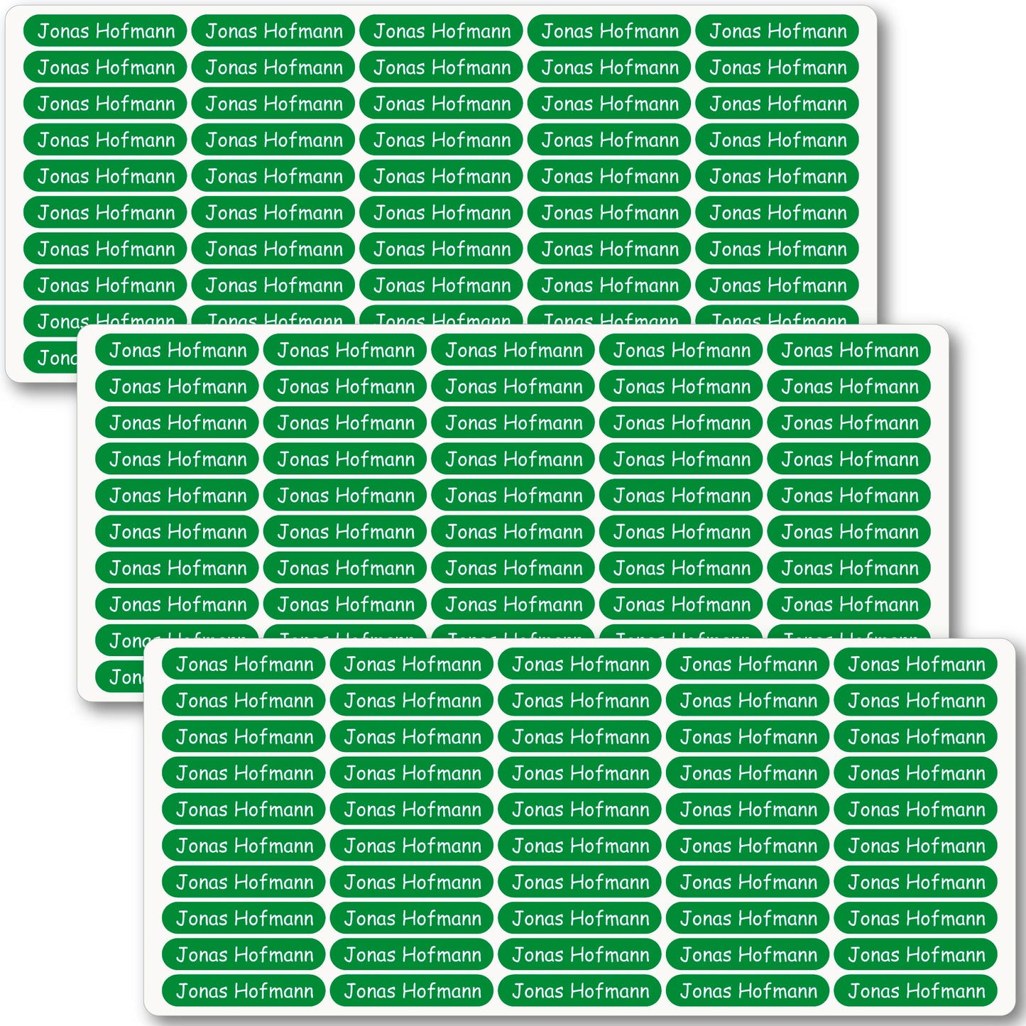 Namensaufkleber für Schule & Kindergarten - 36 x 7 mm - 150 Stück