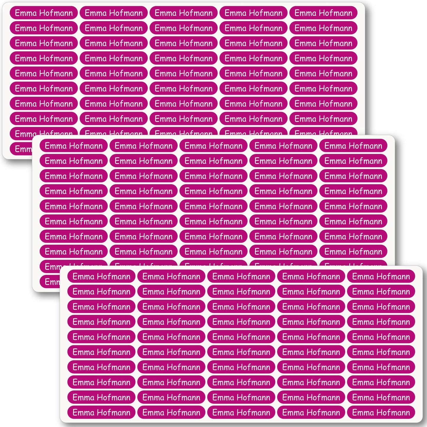 Namensaufkleber für Schule & Kindergarten - 36 x 7 mm - 150 Stück