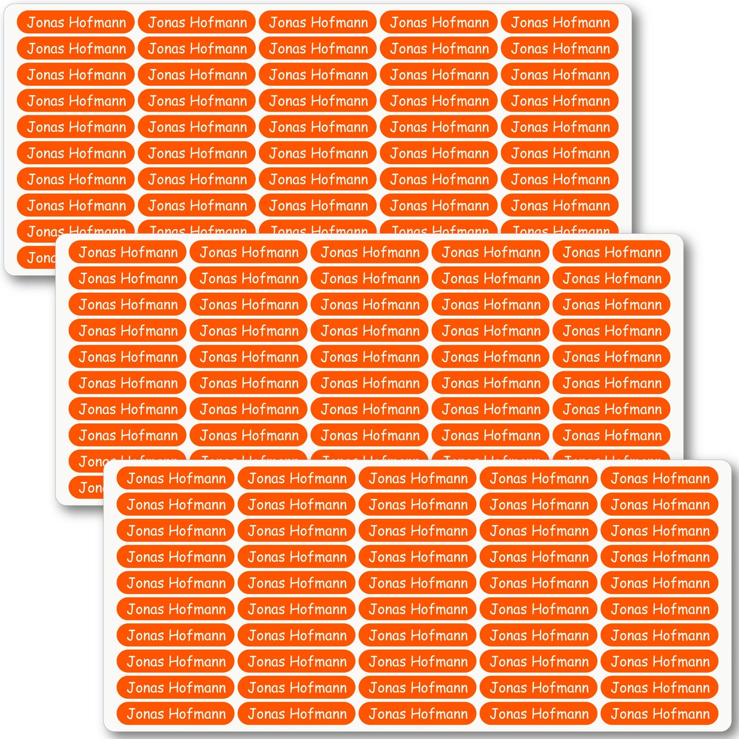 Namensaufkleber für Schule & Kindergarten - 36 x 7 mm - 150 Stück