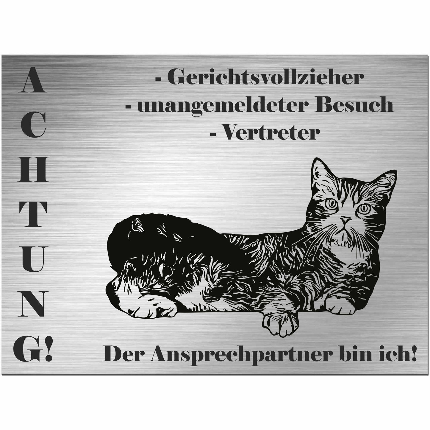 Amerikanische Drahthaarkatze - Schild bedruckt - Spruch - Deko Geschenkidee