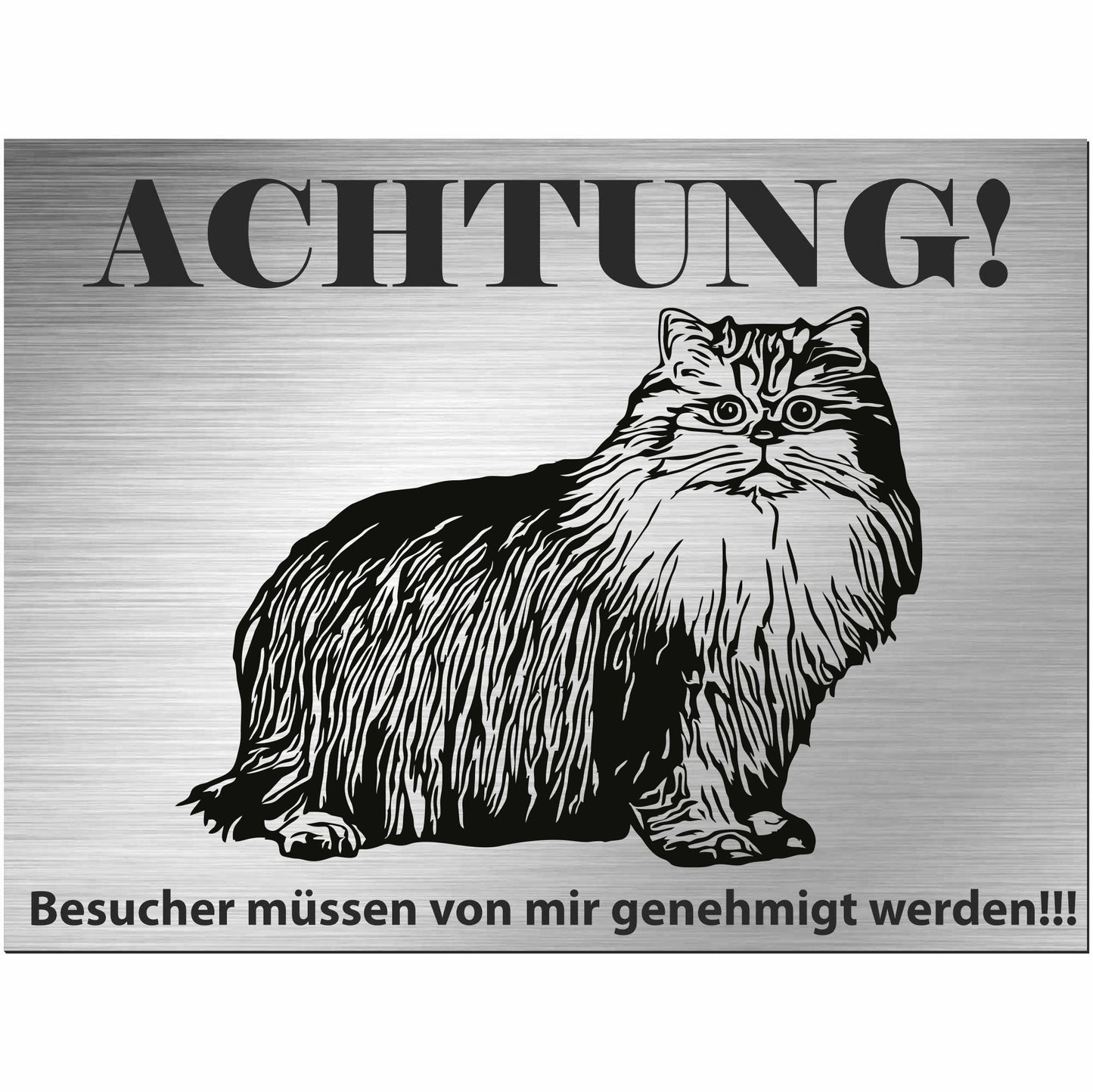 Britische Langhaarkatze - Schild bedruckt - Spruch - Deko Geschenkidee