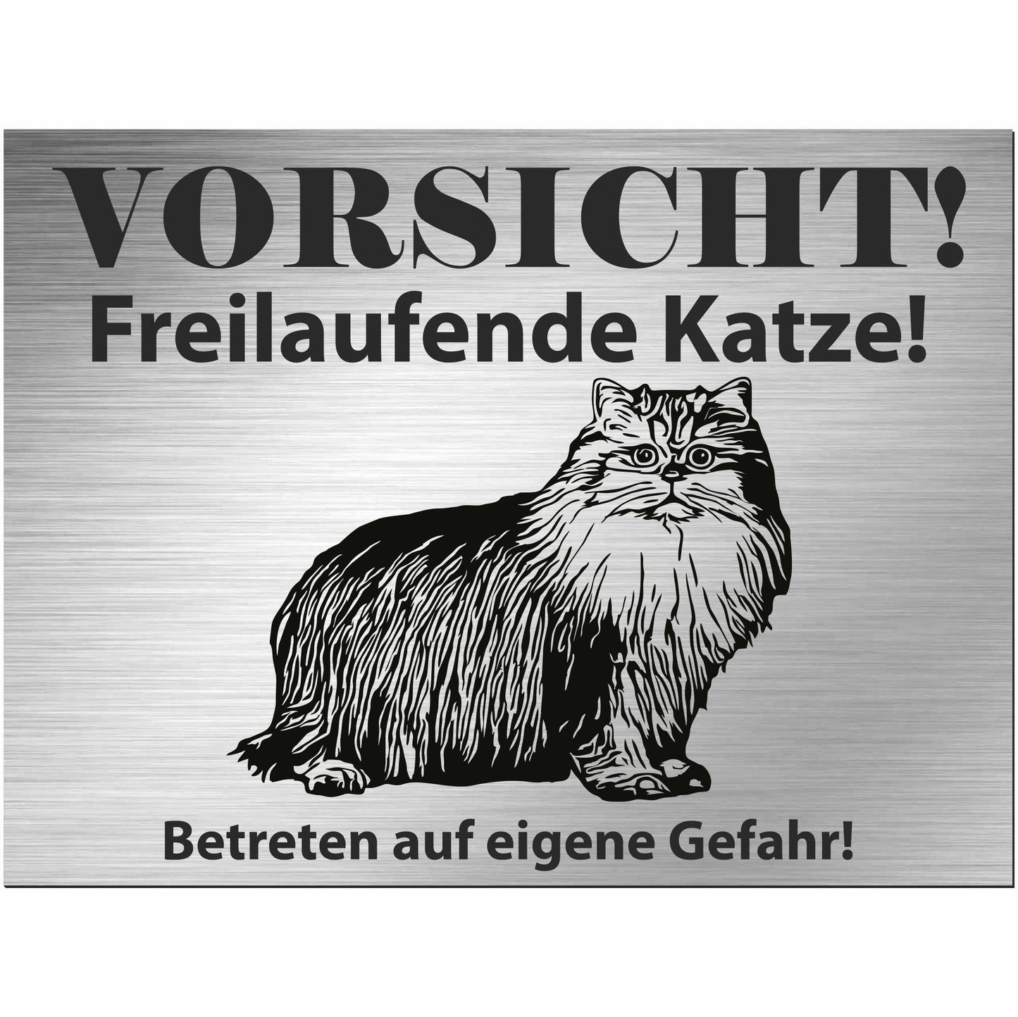 Britische Langhaarkatze - Schild bedruckt - Spruch - Deko Geschenkidee
