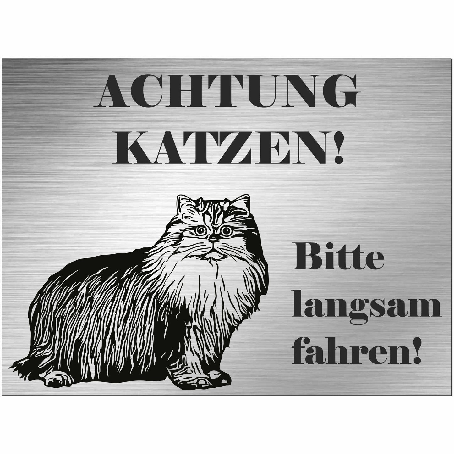 Britische Langhaarkatze - Schild bedruckt - Spruch - Deko Geschenkidee