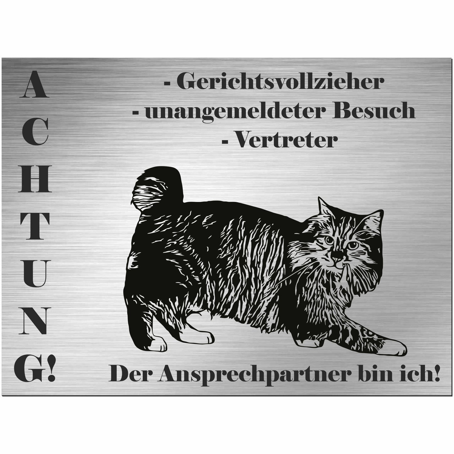 Cymische Katze - Cymric - Schild bedruckt - Spruch - Deko Geschenkidee