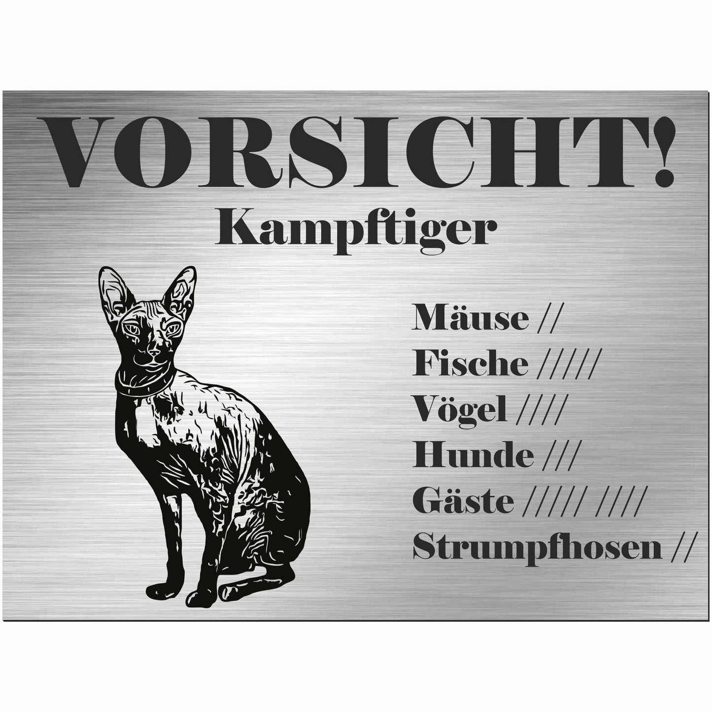Donskoy-Katze - Donskoy - Schild bedruckt - Spruch - Deko Geschenkidee