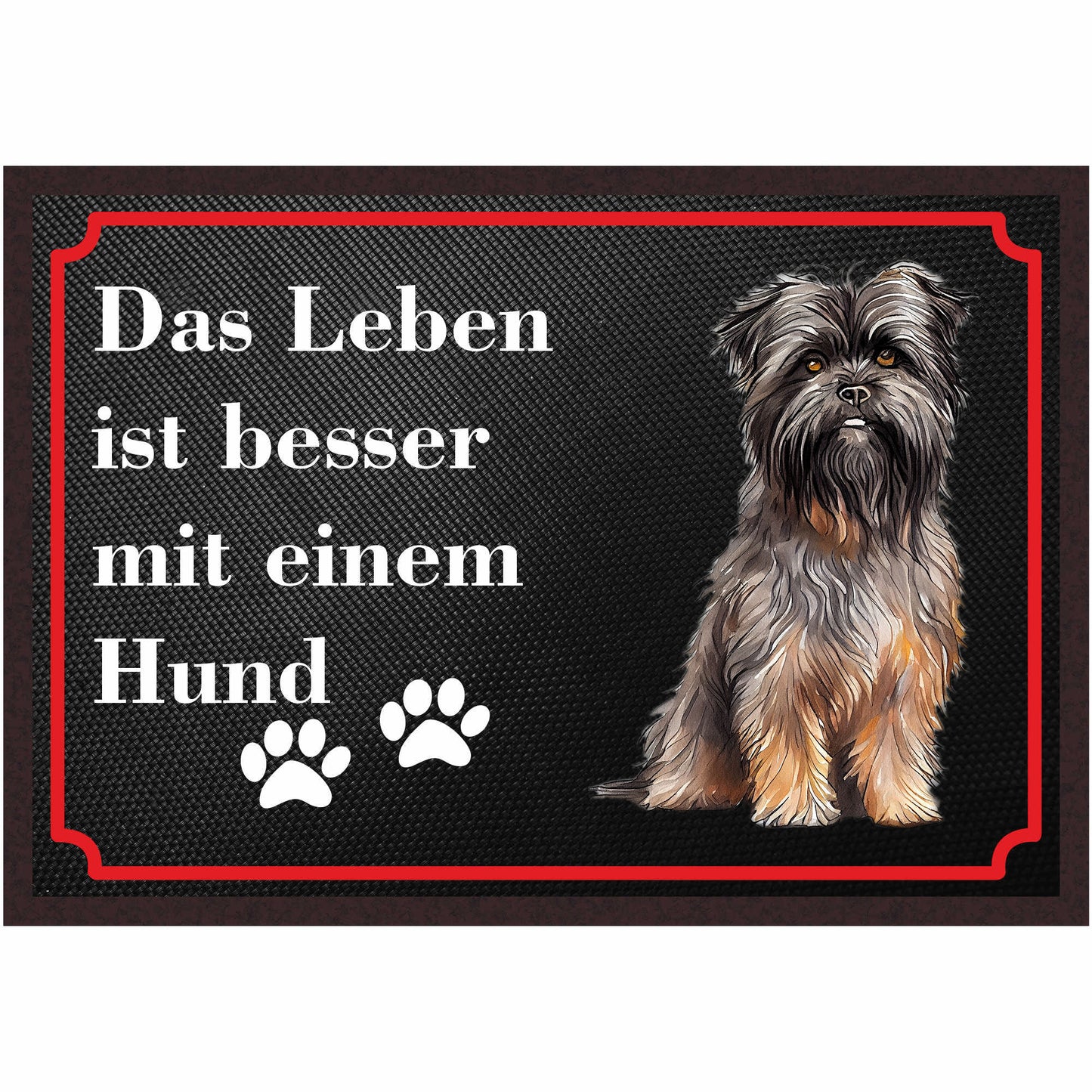 Fussmatte Hund - Affenpinscher - 50x35 cm mit lustigem Spruch