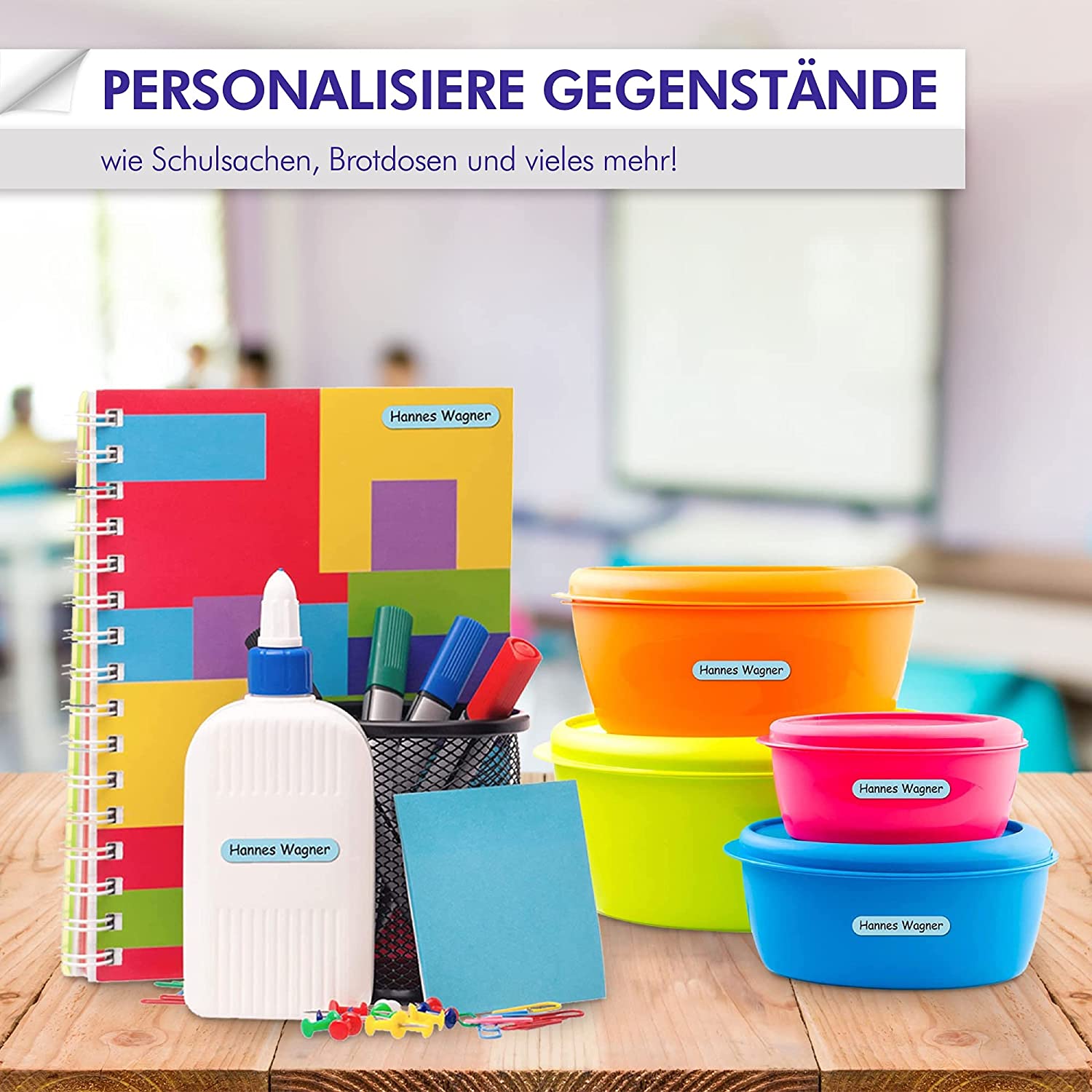Namensaufkleber Kinder Schule Kita Name sticker