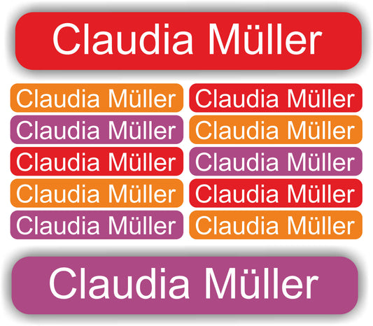 Bügeletiketten Kleidung - 40x6mm - 54 Stück - für Kinder- Schule Kindergarten