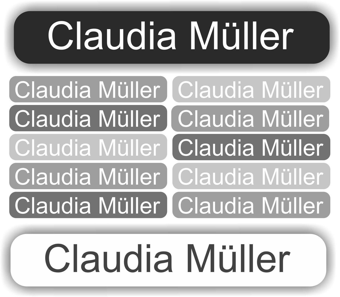 Bügeletiketten Kleidung - 40x6mm - 54 Stück - für Kinder- Schule Kindergarten