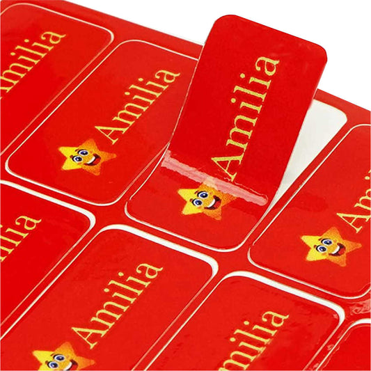 Namensaufkleber Wäschetikett 60 Stück - 23x12mm - für Kleidung, Kinder, Schule, Kindergarten, KITA 0213