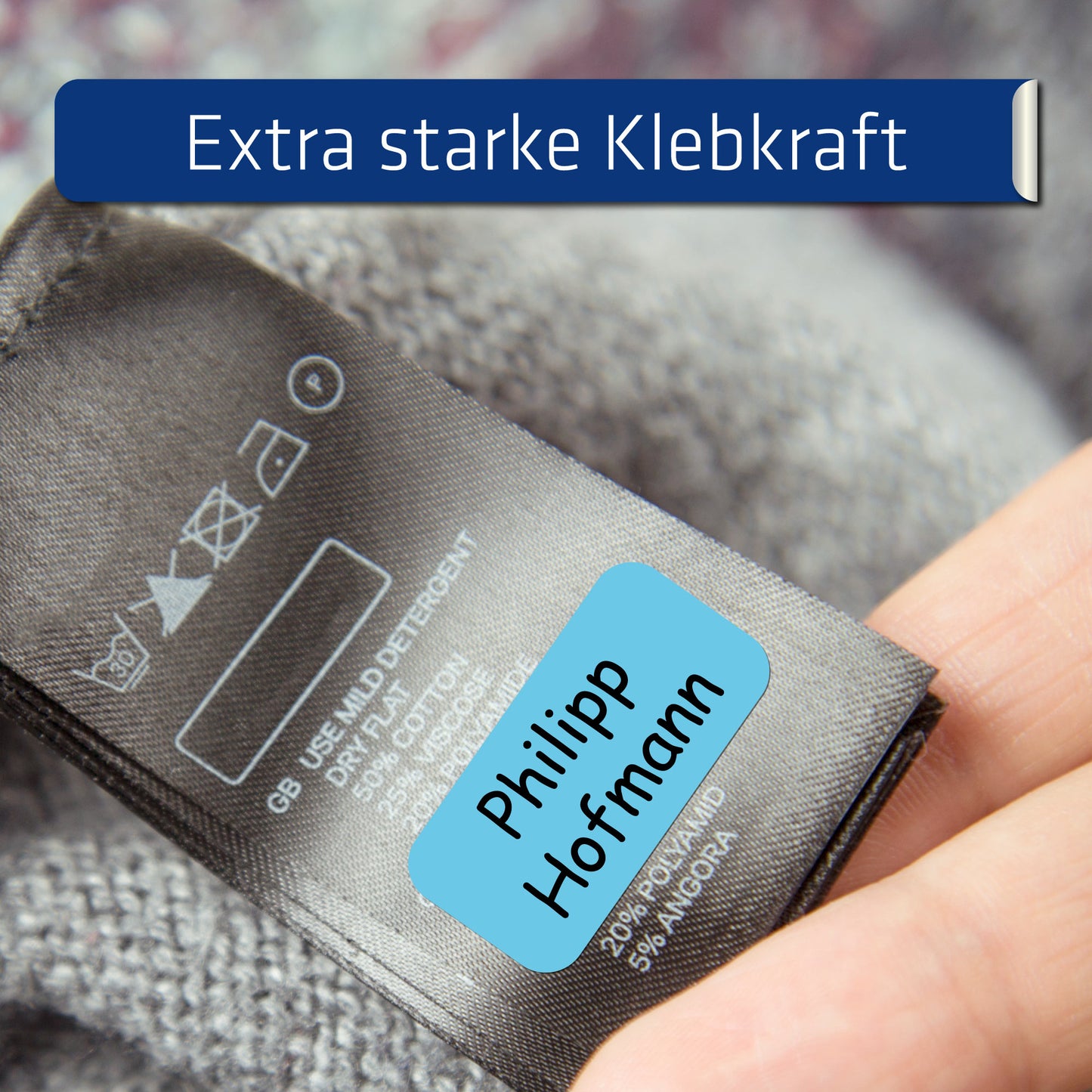 Namensaufkleber für Wäsche-/Pflegeetikett, KITA, Schule - 30 x 15 mm