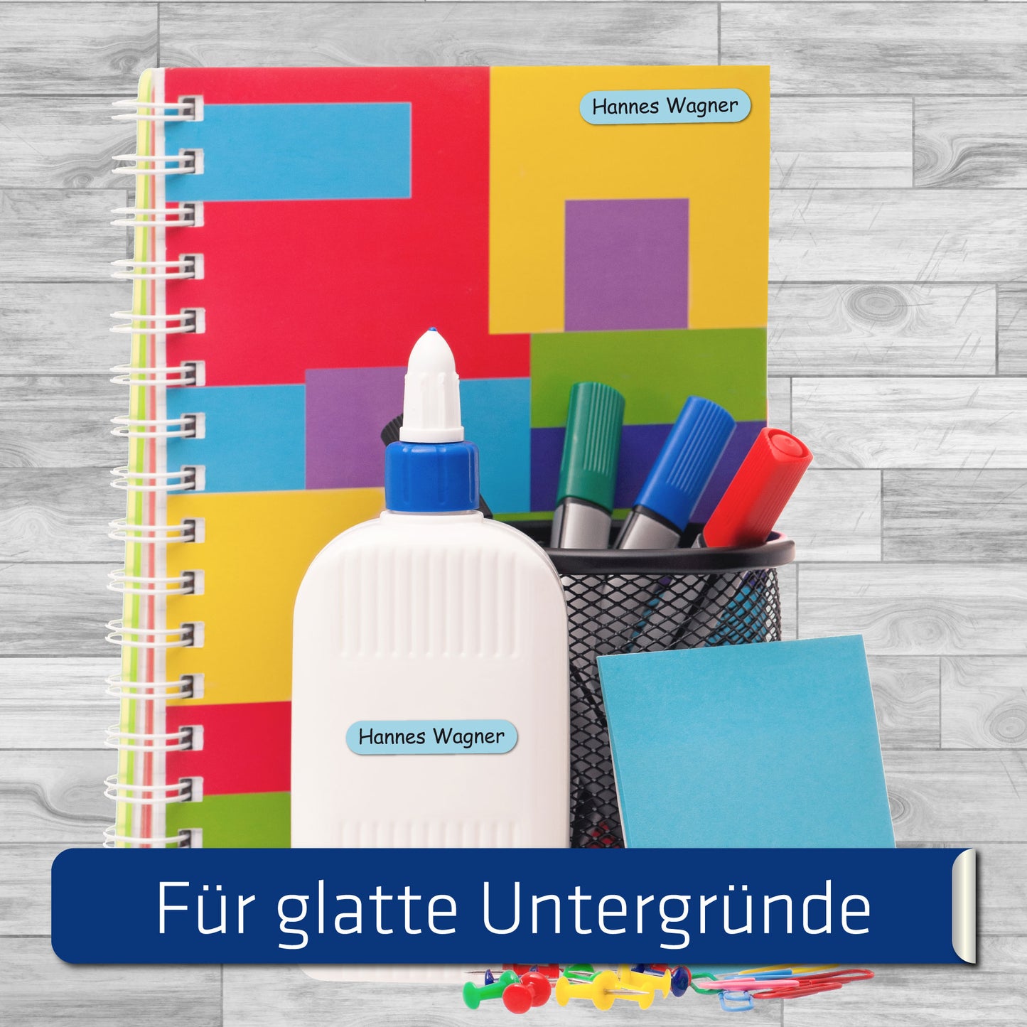 Namensetiketten Schule