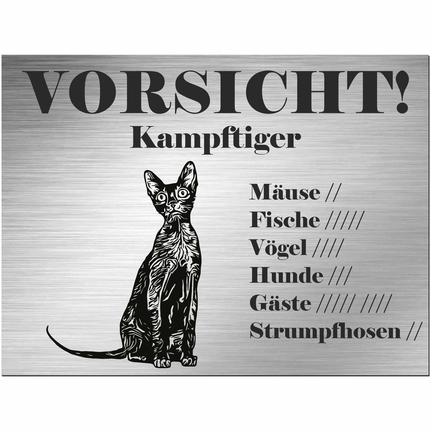 Lykoi Katze - Schild bedruckt - Spruch - Deko Geschenkidee