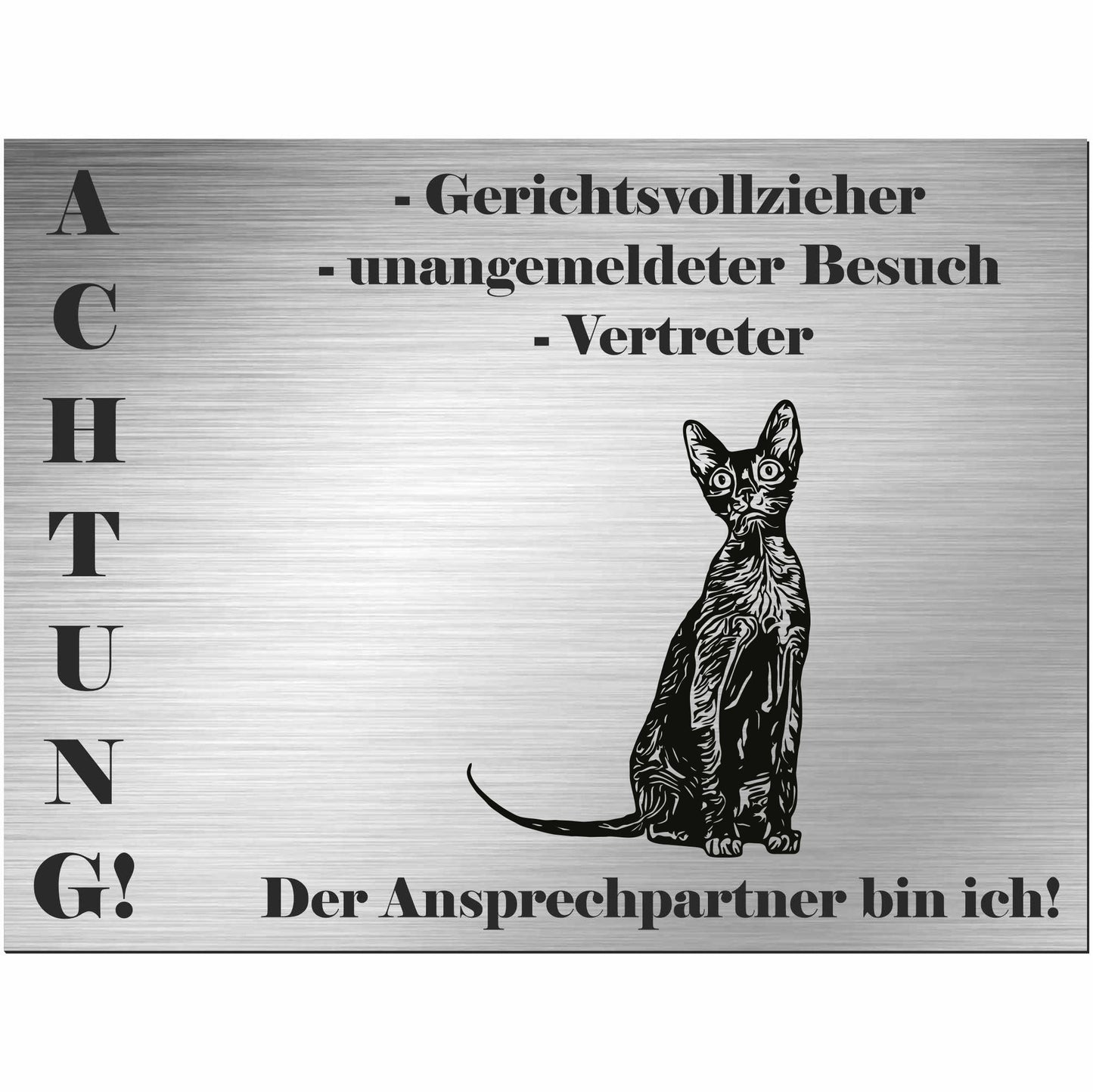 Lykoi Katze - Schild bedruckt - Spruch - Deko Geschenkidee