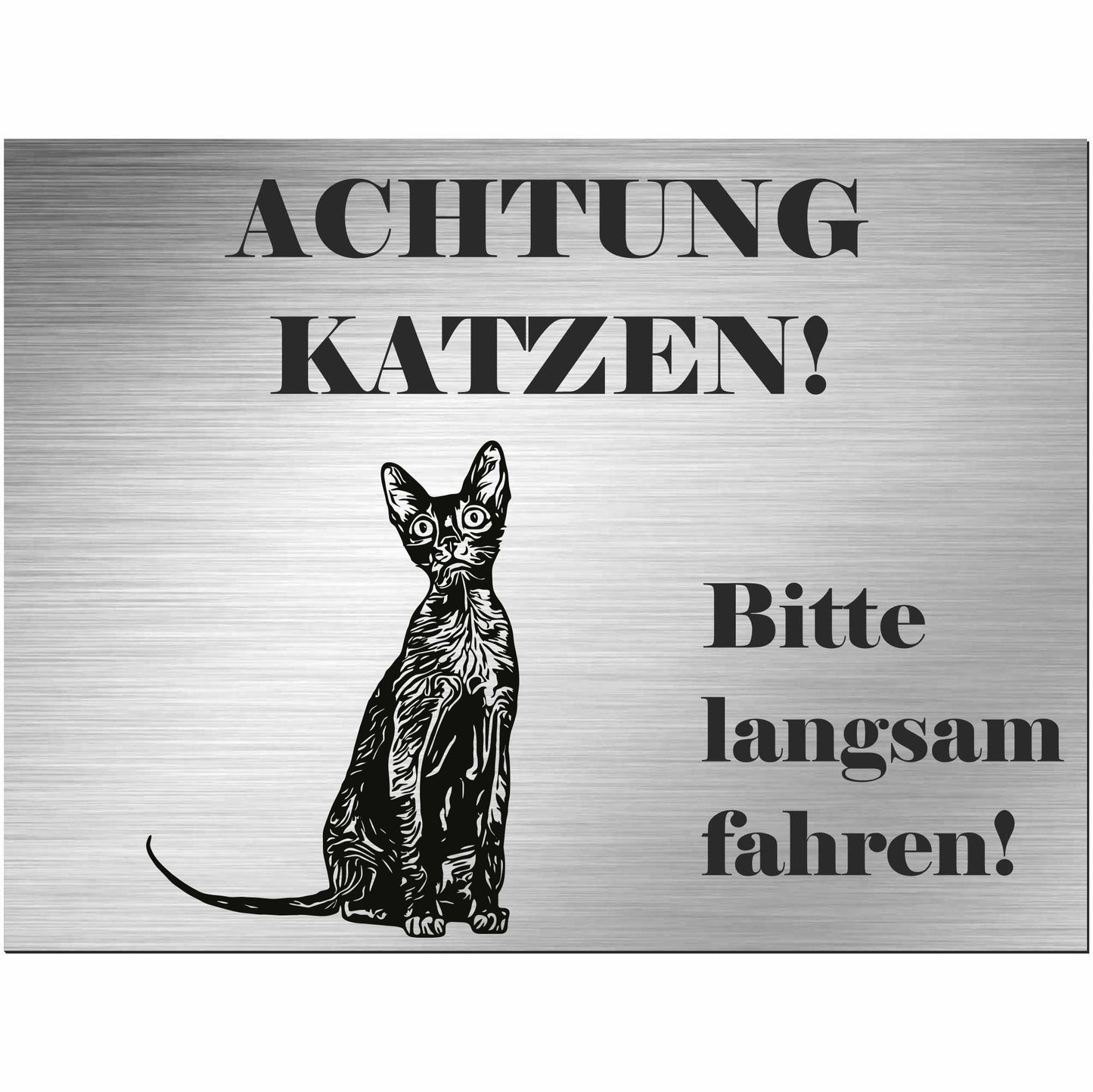 Lykoi Katze - Schild bedruckt - Spruch - Deko Geschenkidee