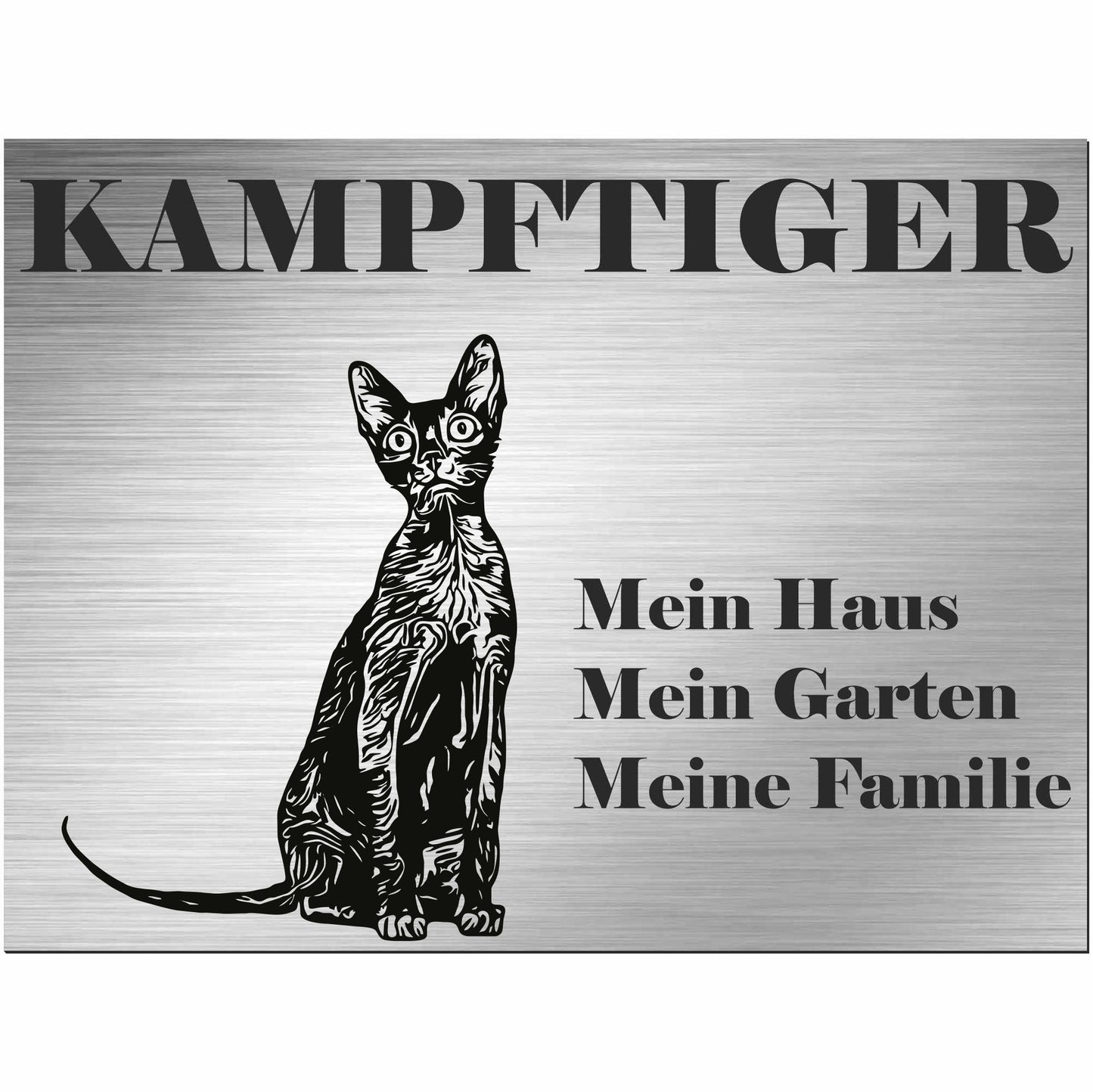 Lykoi Katze - Schild bedruckt - Spruch - Deko Geschenkidee