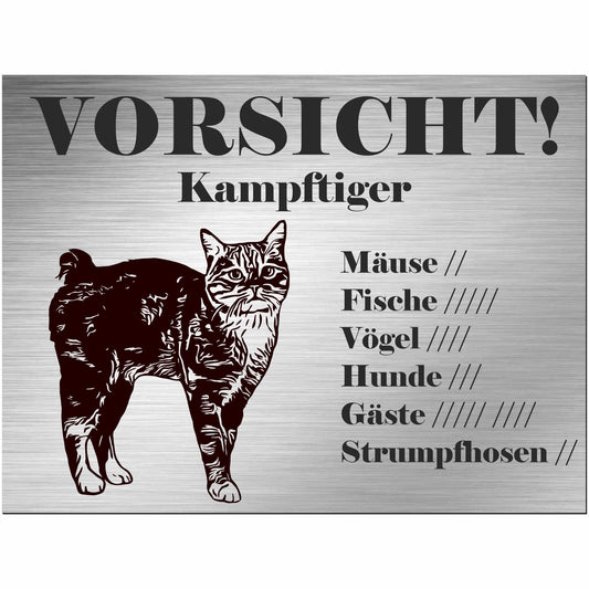 Mann Katze - Schild bedruckt - Spruch - Deko Geschenkidee