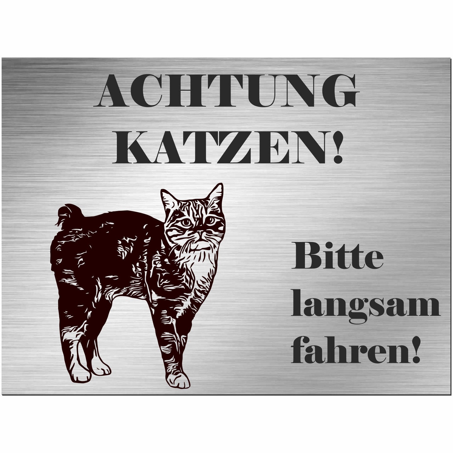 Mann Katze - Schild bedruckt - Spruch - Deko Geschenkidee