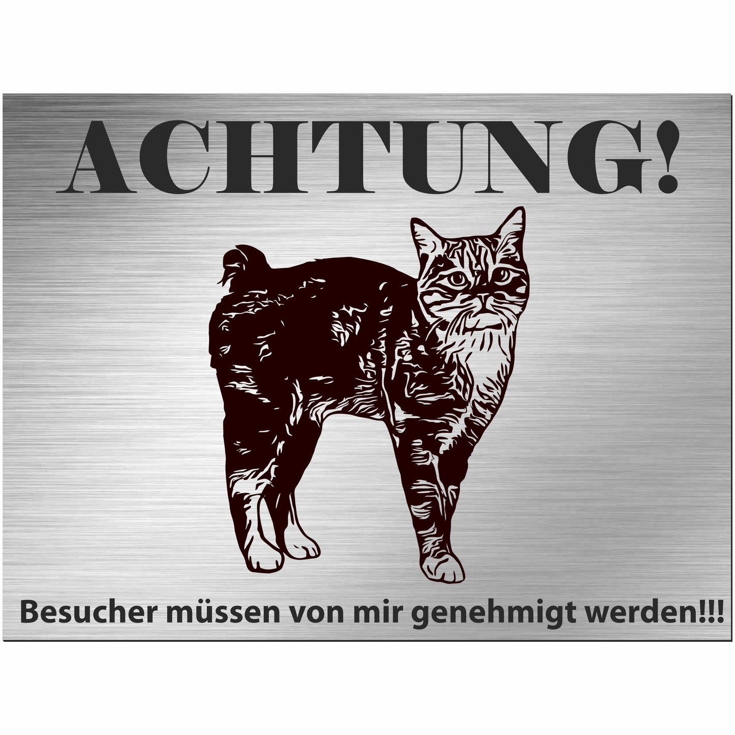 Mann Katze - Schild bedruckt - Spruch - Deko Geschenkidee