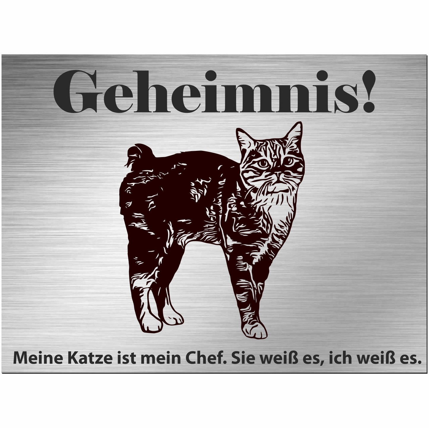 Mann Katze - Schild bedruckt - Spruch - Deko Geschenkidee