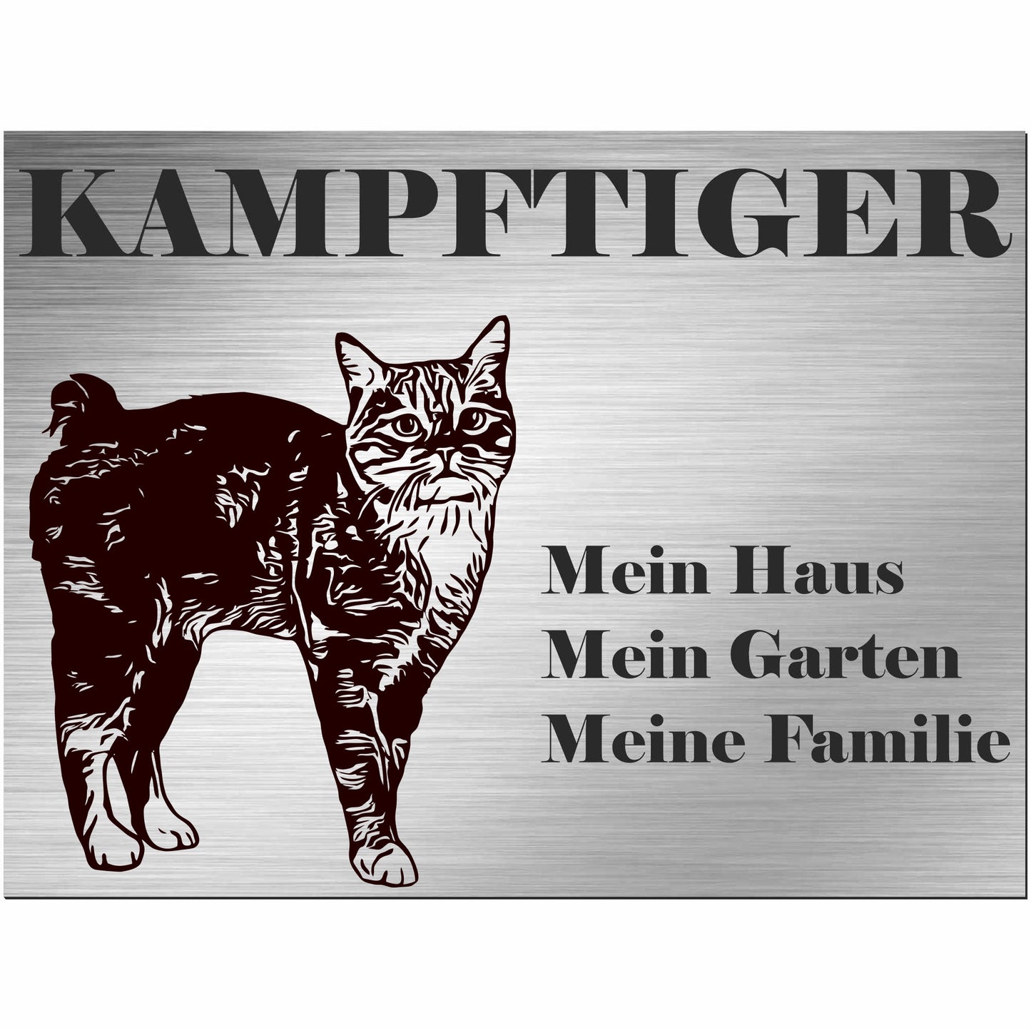 Mann Katze - Schild bedruckt - Spruch - Deko Geschenkidee