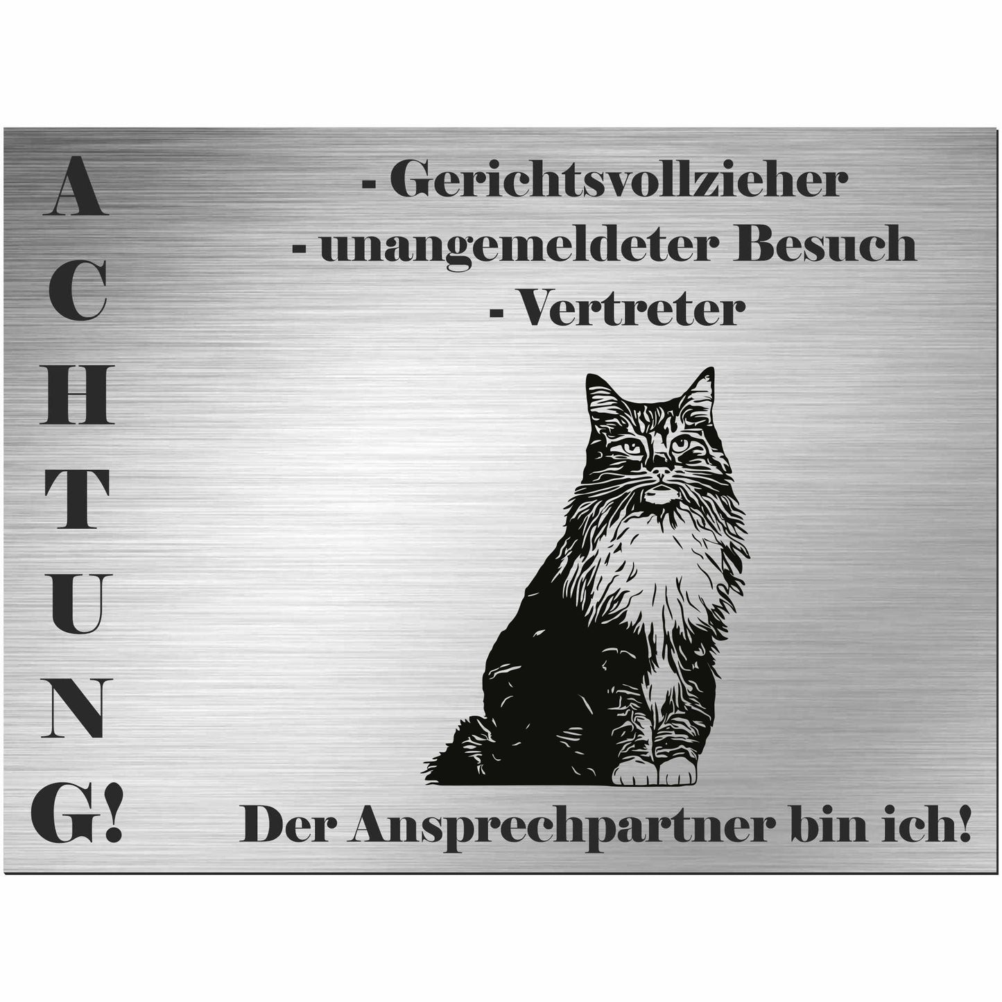 Norwegische Waldkatze - Schild bedruckt - Spruch - Deko Geschenkidee