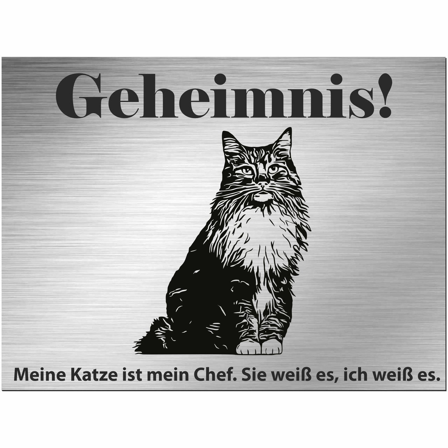 Norwegische Waldkatze - Schild bedruckt - Spruch - Deko Geschenkidee