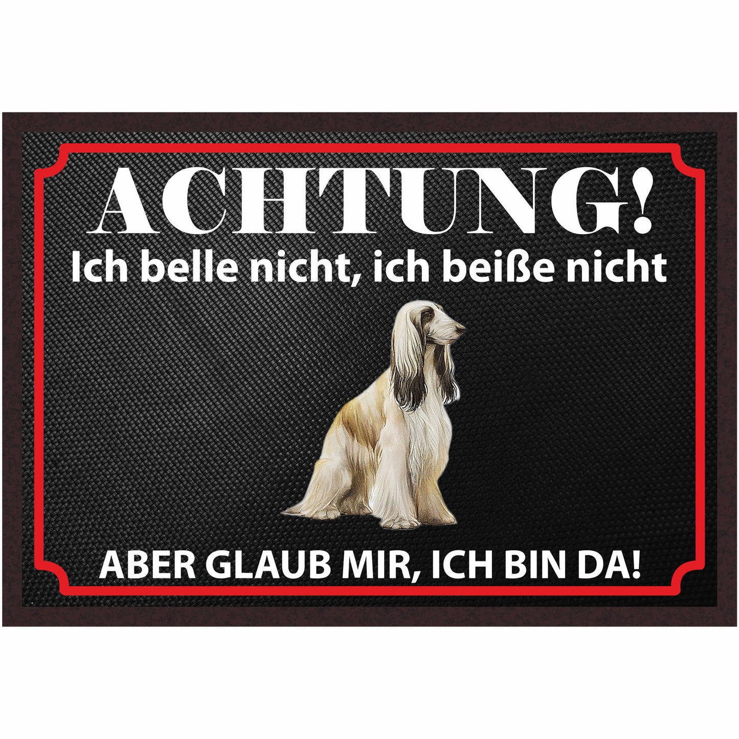 Fussmatte Hund - Afghane - 50x35 cm mit lustigem Spruch