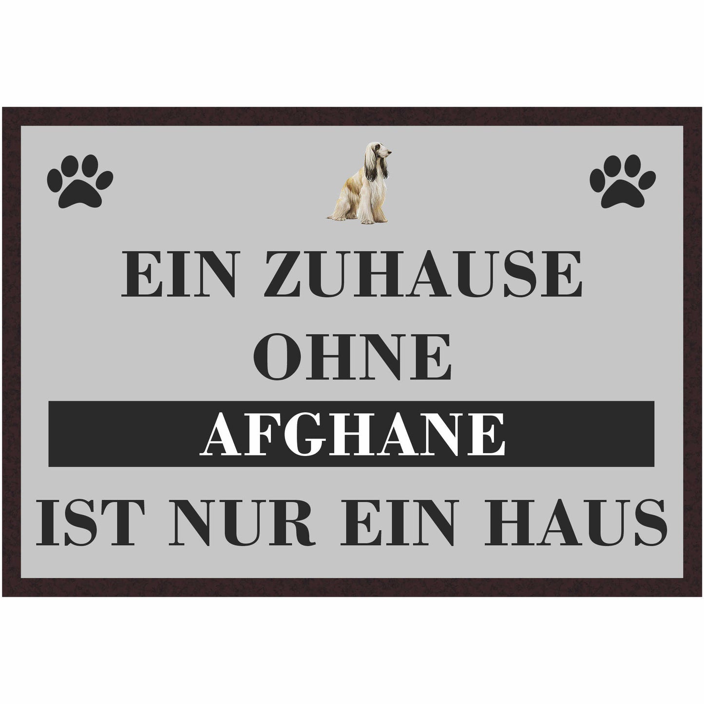 Fussmatte Hund - Afghane - 50x35 cm mit lustigem Spruch