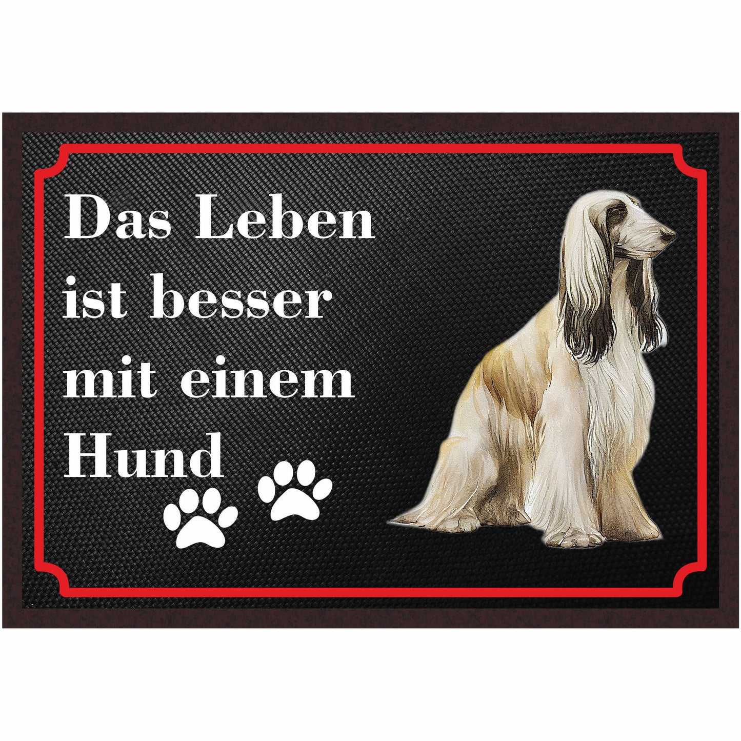 Fussmatte Hund - Afghane - 50x35 cm mit lustigem Spruch