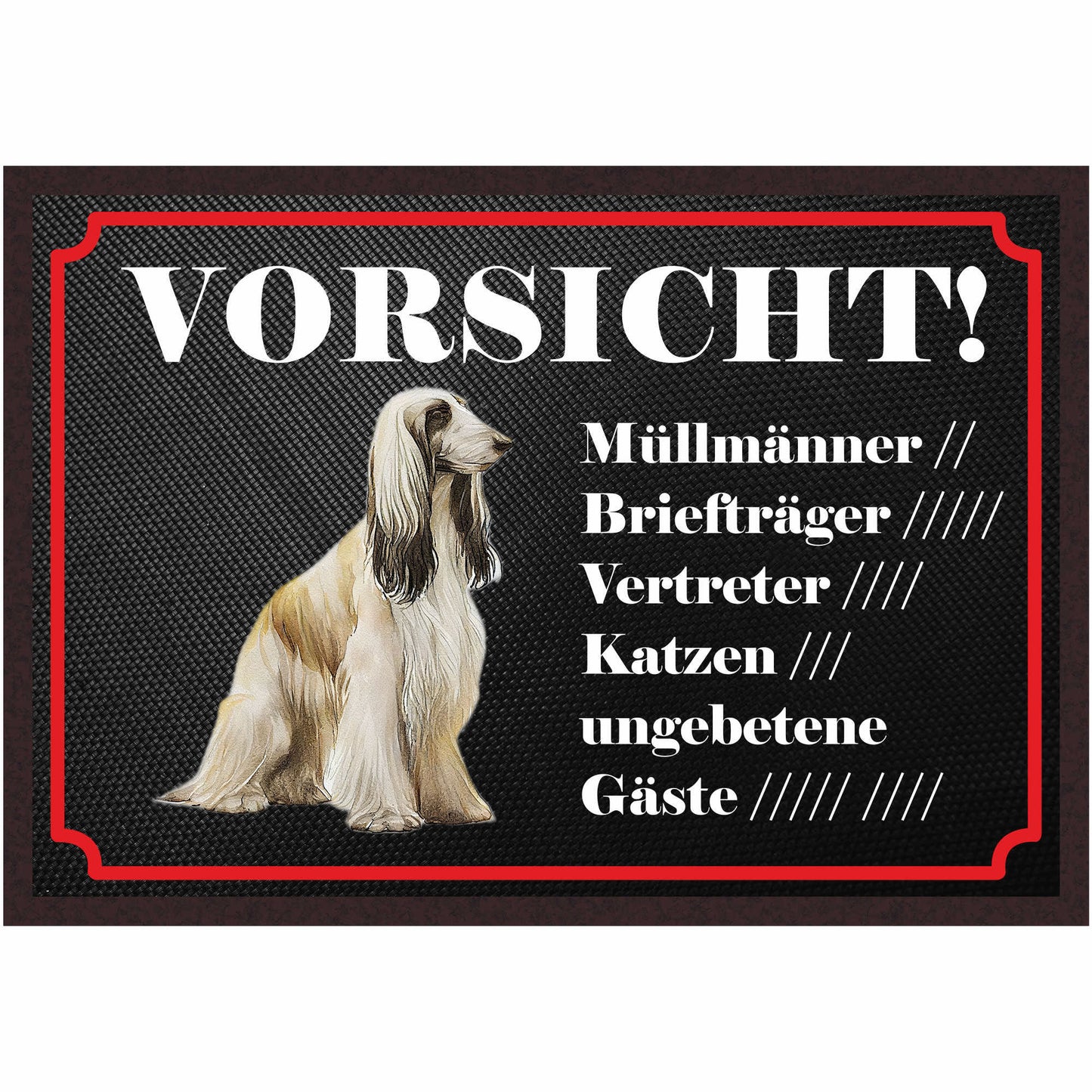 Fussmatte Hund - Afghane - 50x35 cm mit lustigem Spruch