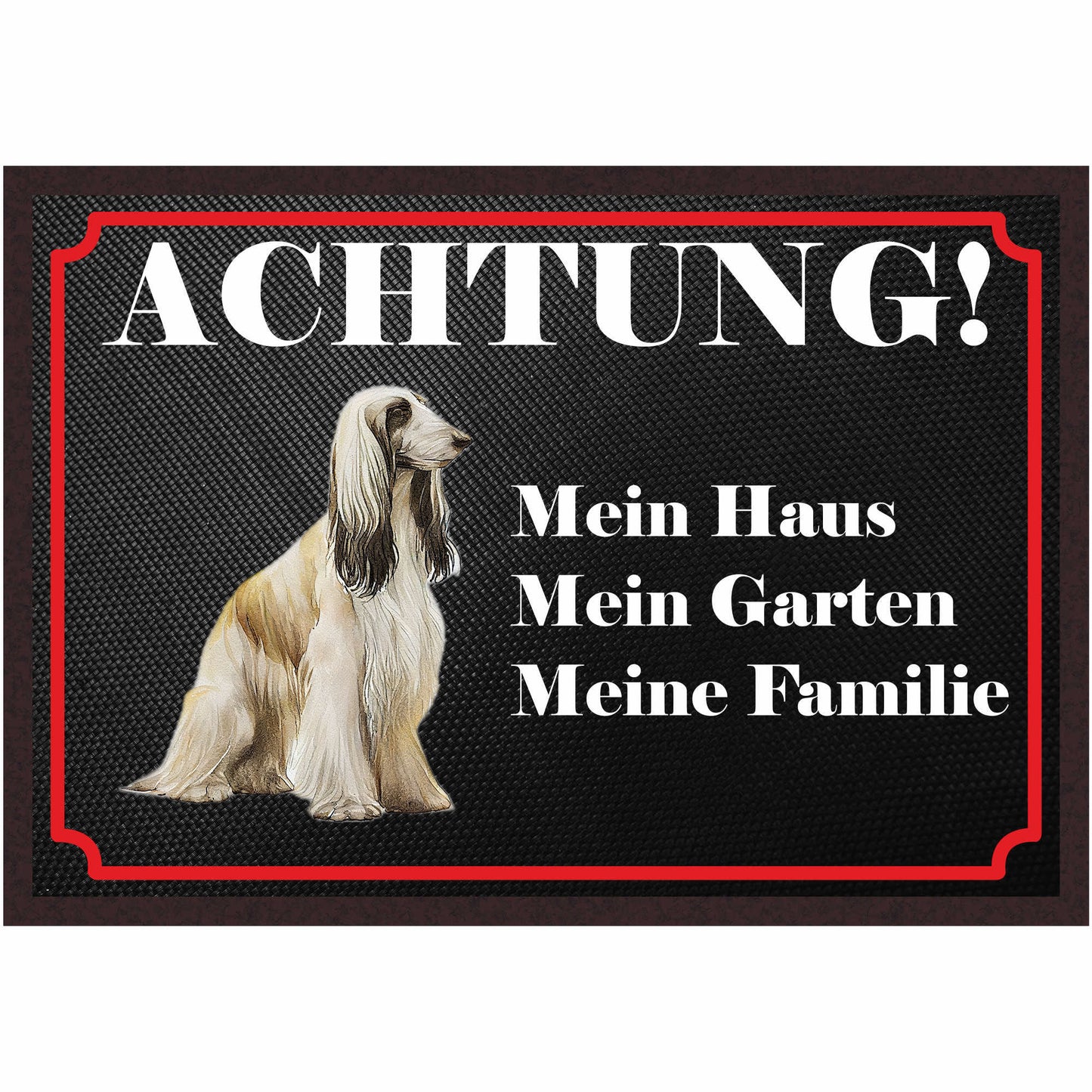 Fussmatte Hund - Afghane - 50x35 cm mit lustigem Spruch