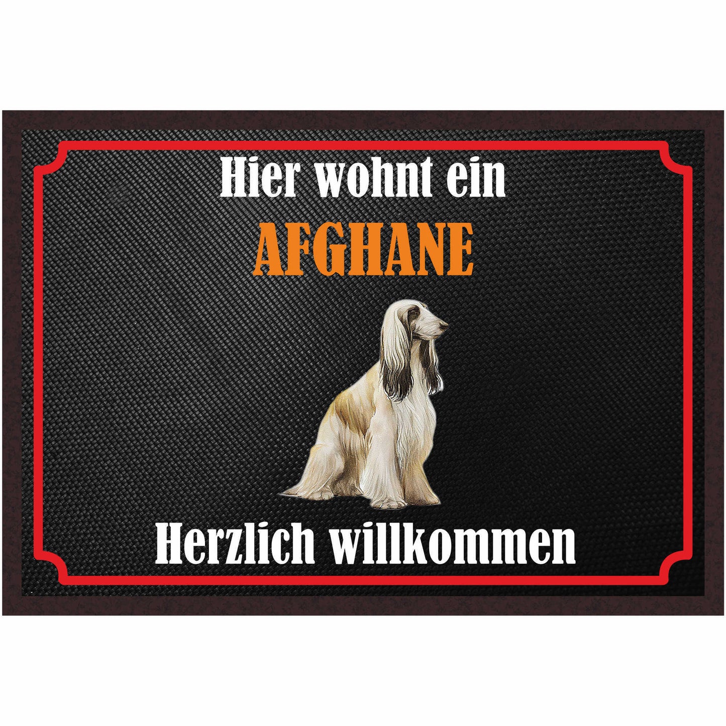 Fussmatte Hund - Afghane - 50x35 cm mit lustigem Spruch