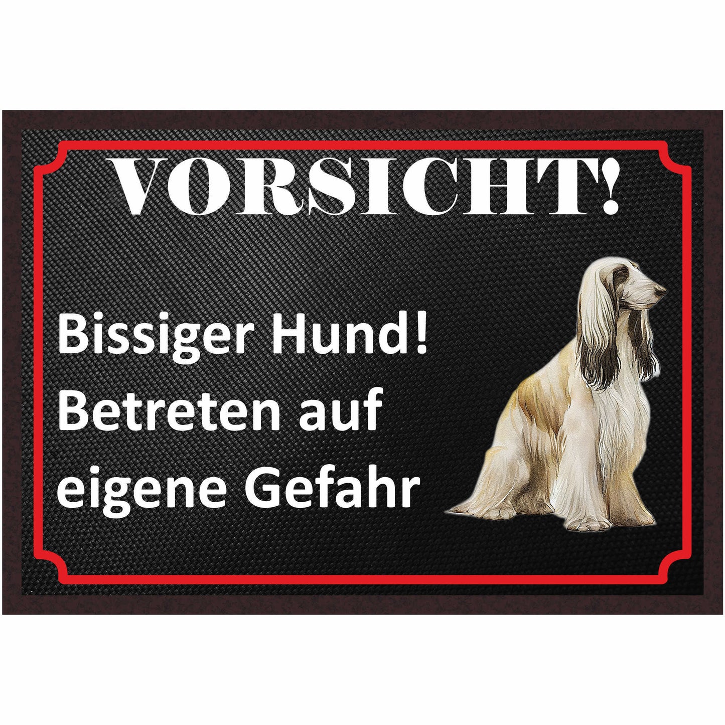 Fussmatte Hund - Afghane - 50x35 cm mit lustigem Spruch