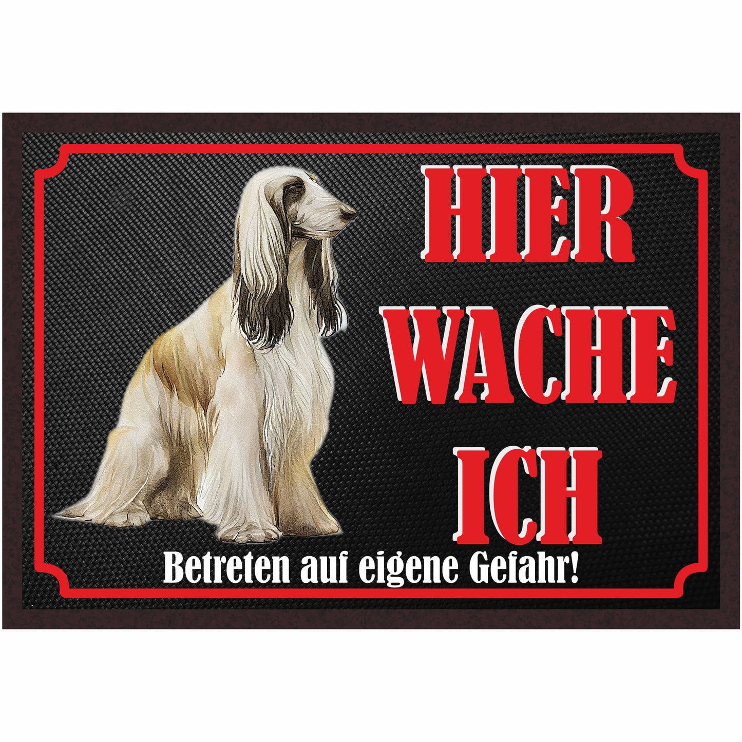 Fussmatte Hund - Afghane - 50x35 cm mit lustigem Spruch