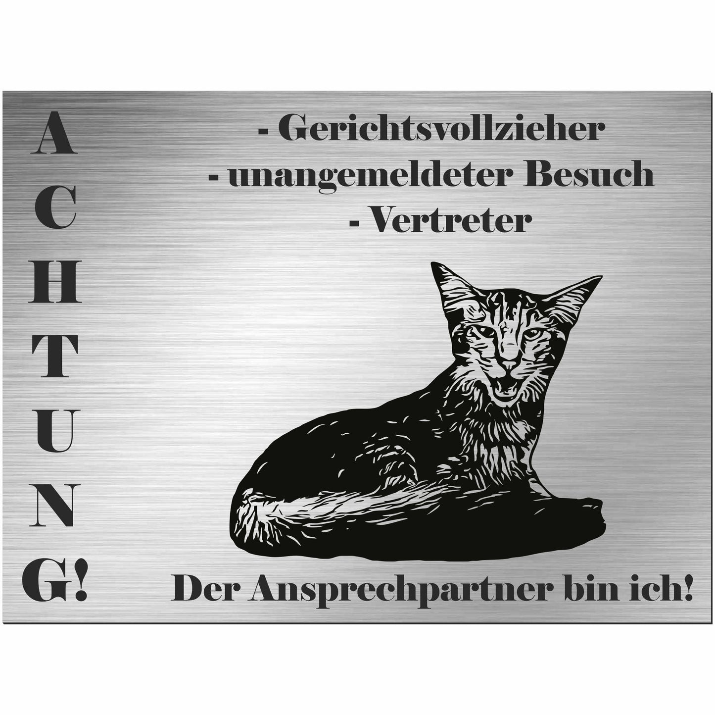 orientalische Langhaarkatze - Schild bedruckt - Spruch - Deko Geschenkidee