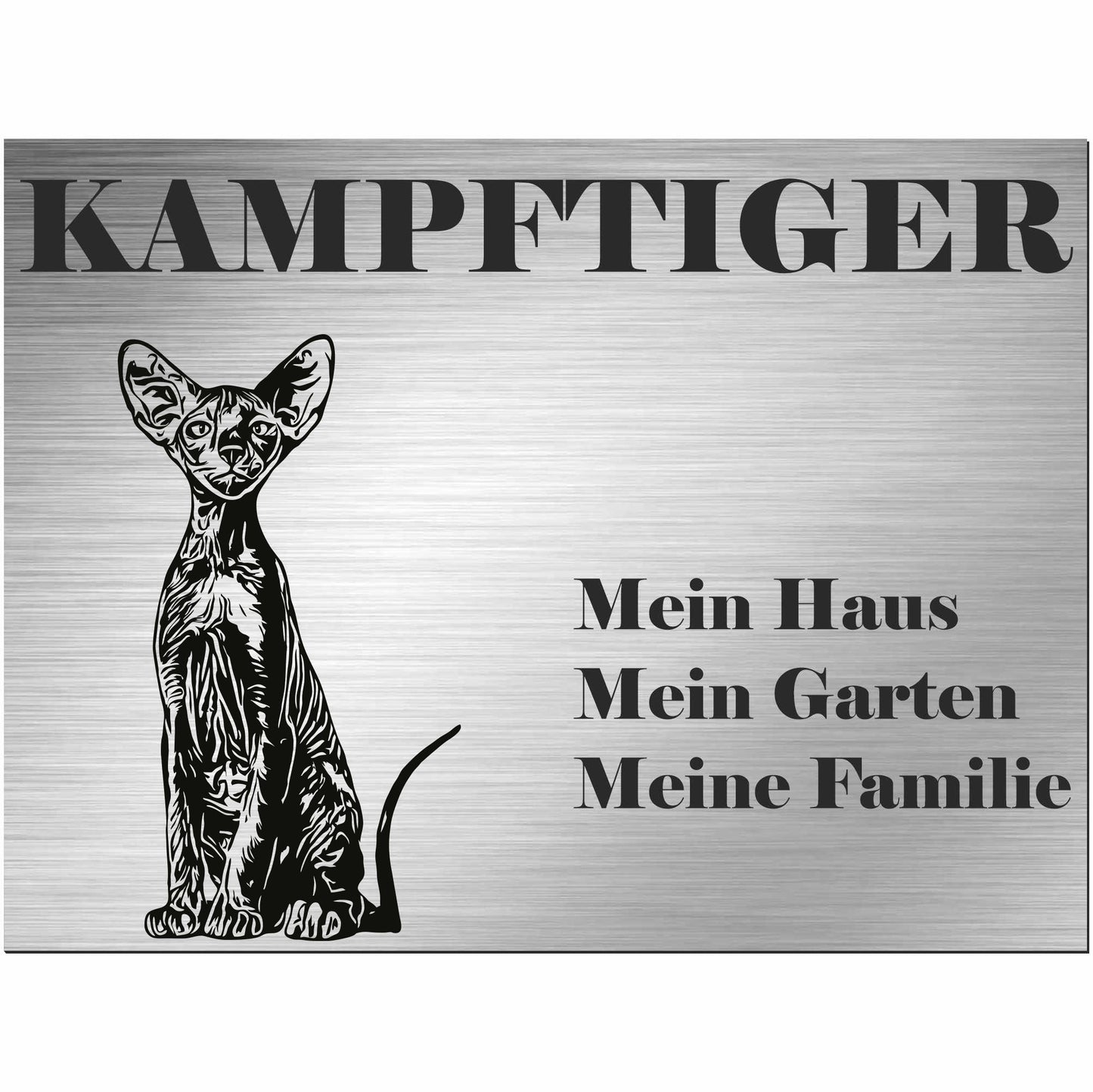 Peterbald Katze - Schild bedruckt - Spruch - Deko Geschenkidee