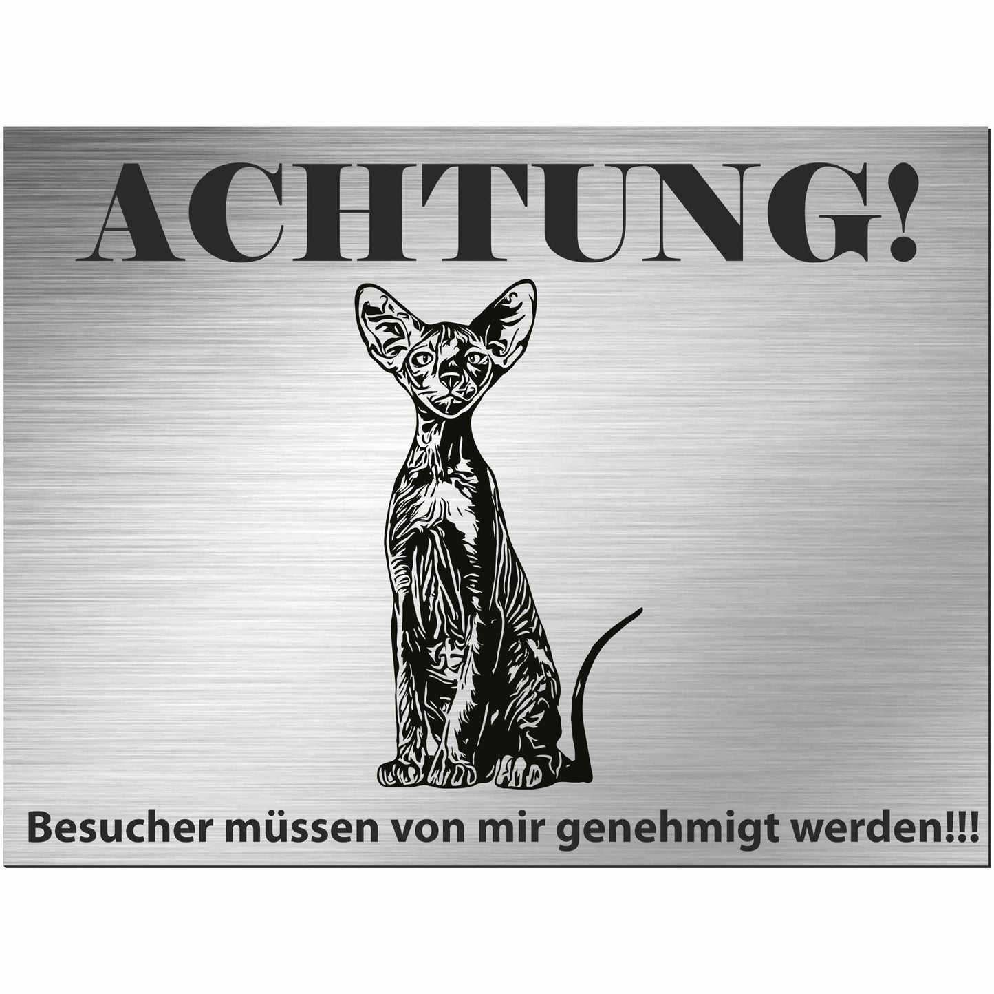 Peterbald Katze - Schild bedruckt - Spruch - Deko Geschenkidee