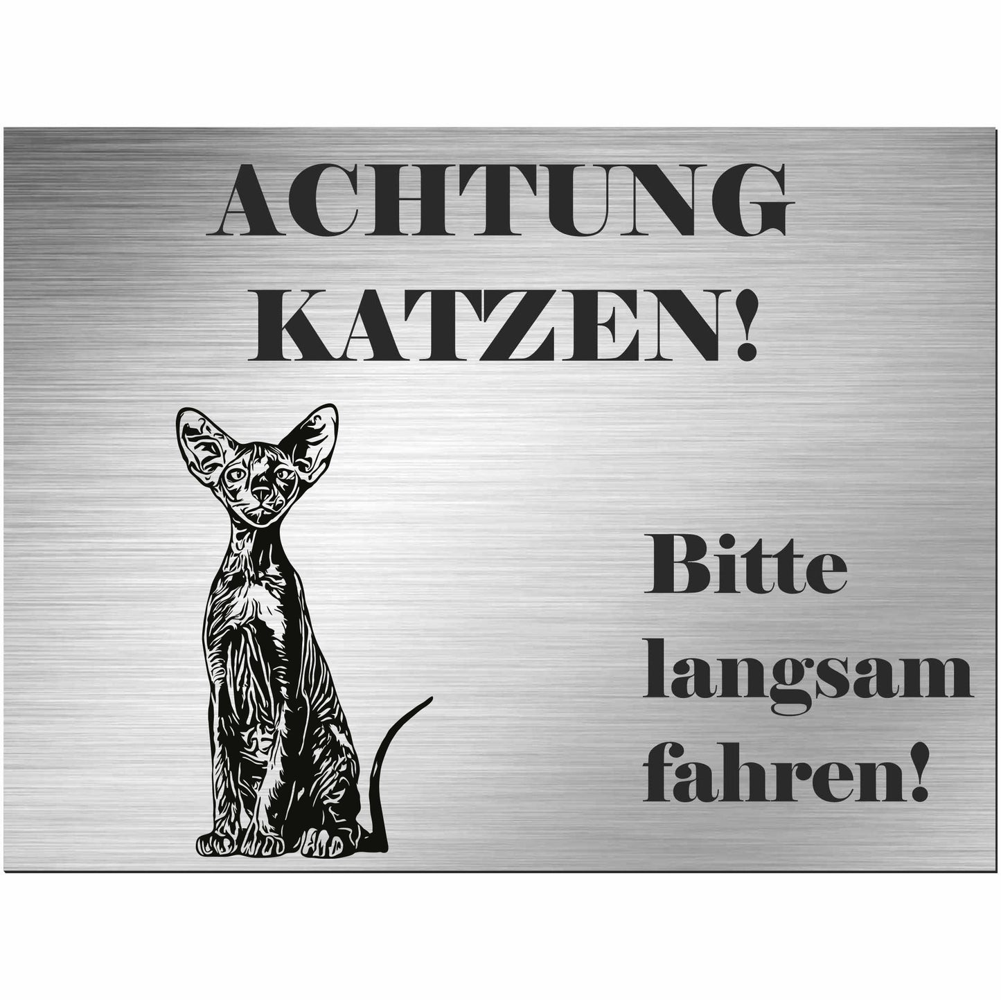 Peterbald Katze - Schild bedruckt - Spruch - Deko Geschenkidee