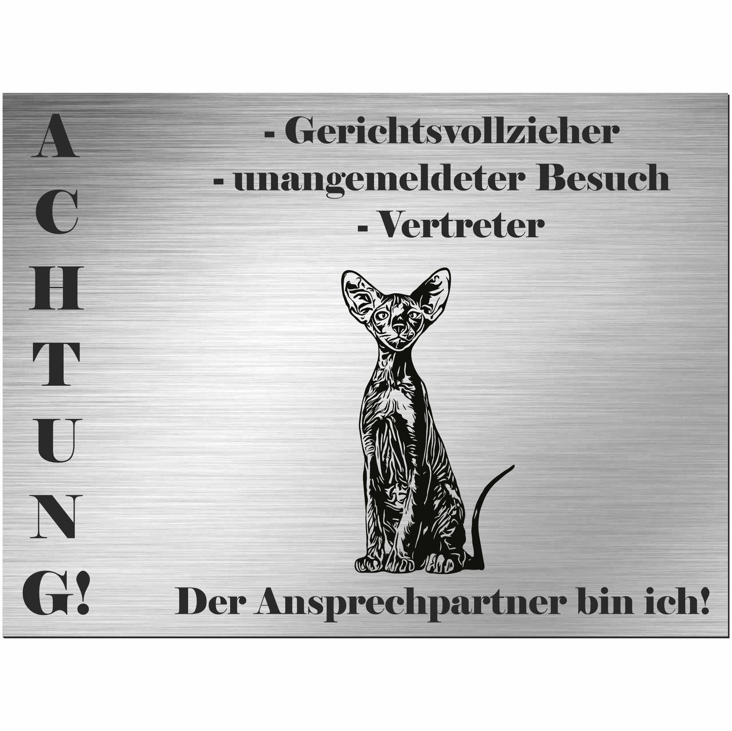 Peterbald Katze - Schild bedruckt - Spruch - Deko Geschenkidee