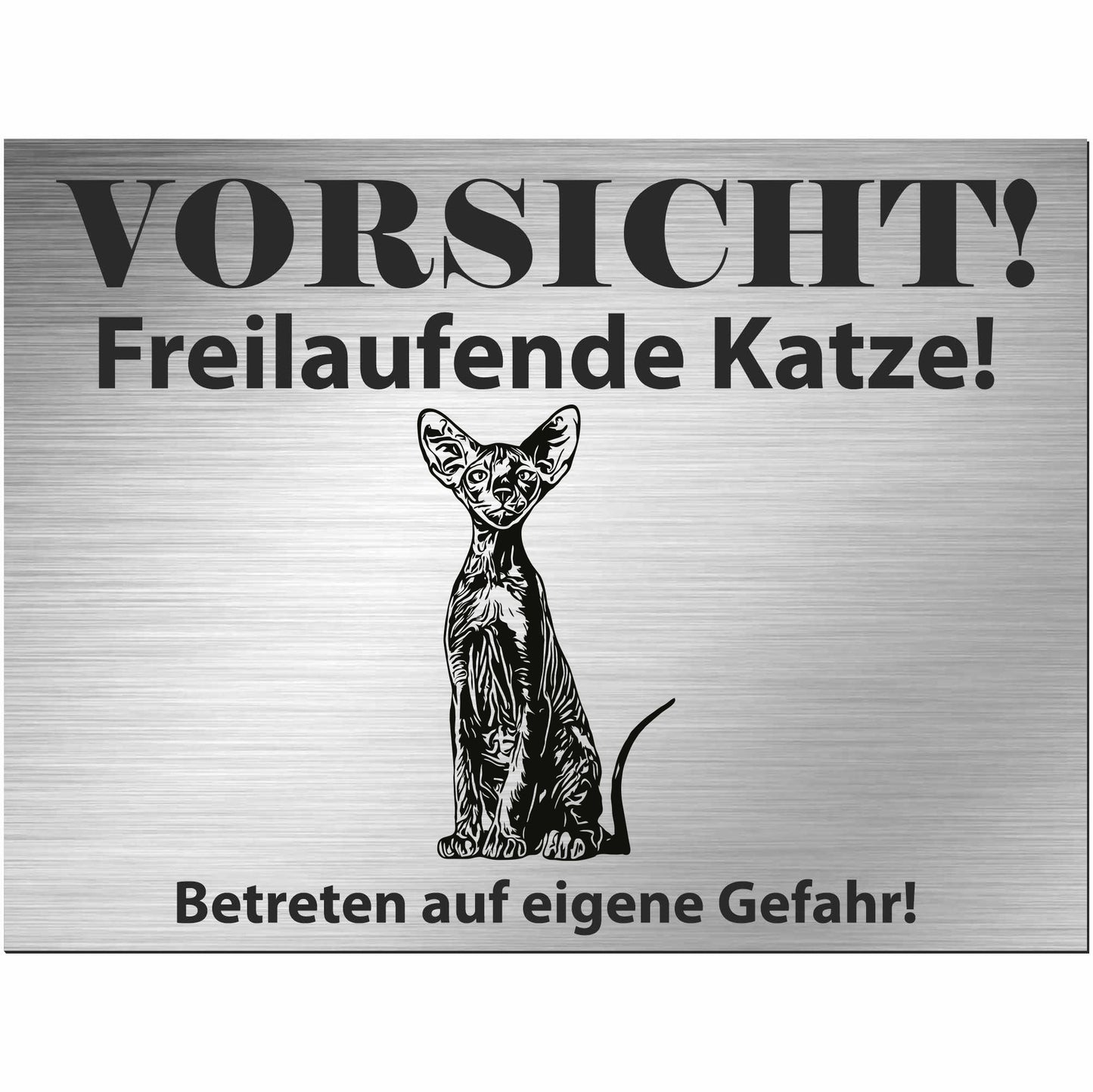 Peterbald Katze - Schild bedruckt - Spruch - Deko Geschenkidee