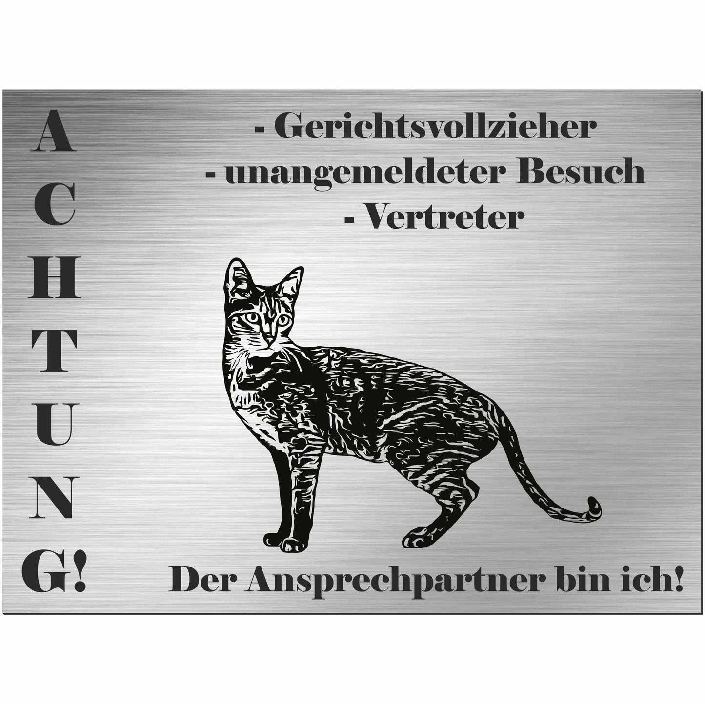 Savannenkatze - Schild bedruckt - Spruch - Deko Geschenkidee