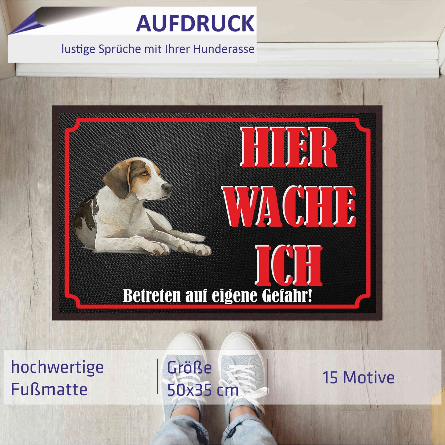 Fussmatte Hund - Beagle - 50x35 cm mit lustigem Spruch