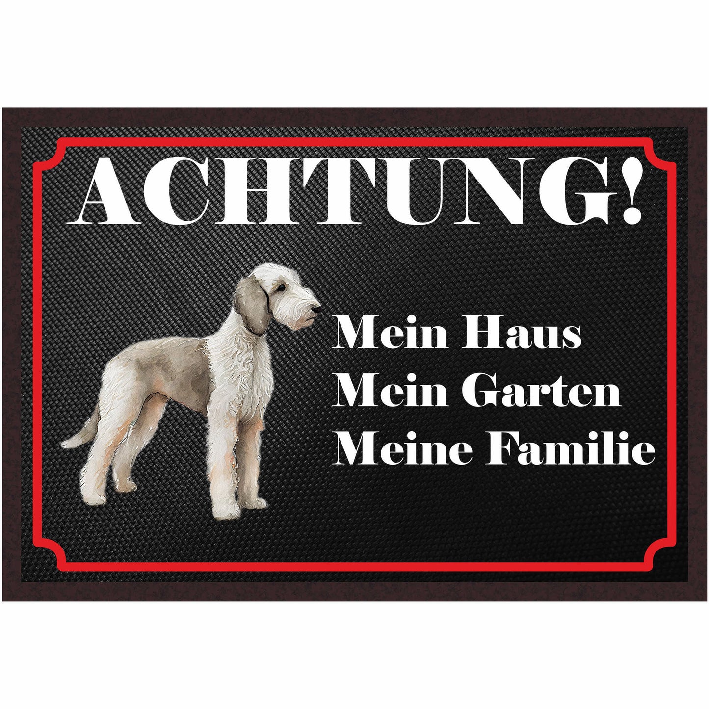Fussmatte Hund - Bedlington Terrier - 50x35 cm mit lustigem Spruch