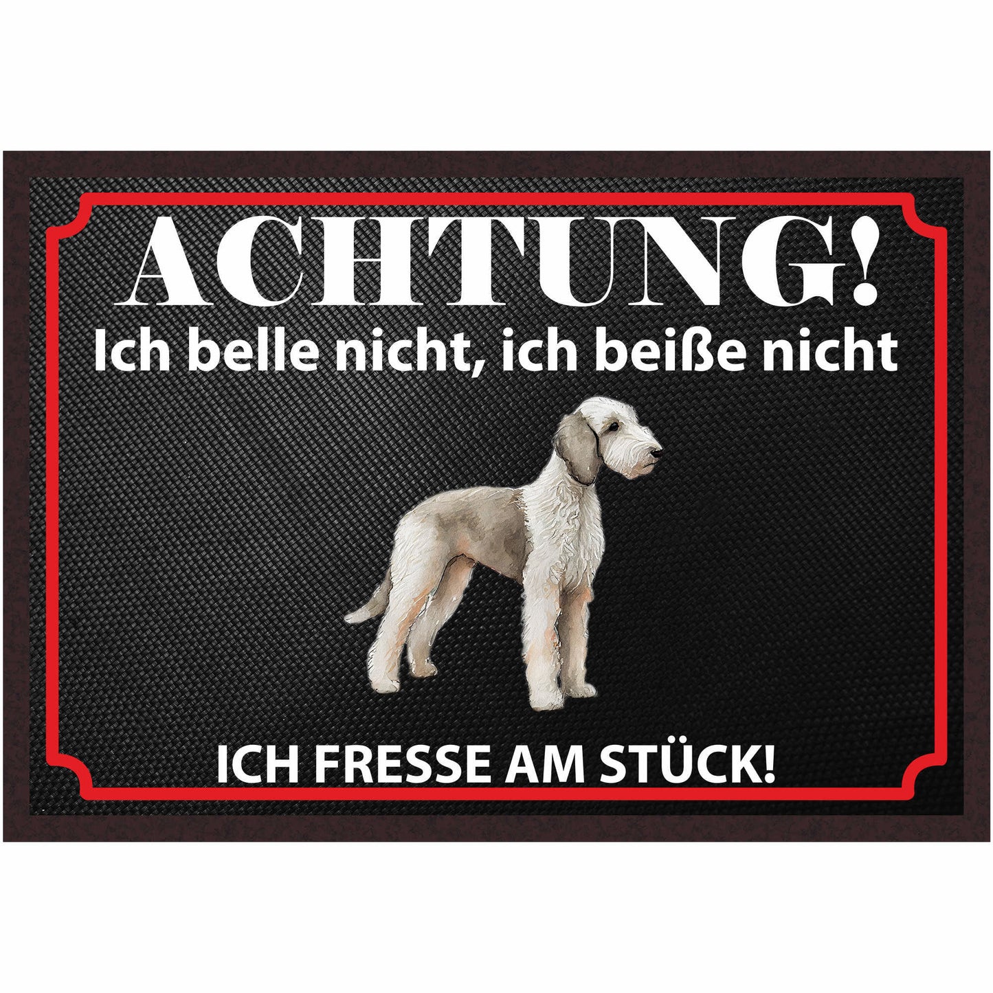 Fussmatte Hund - Bedlington Terrier - 50x35 cm mit lustigem Spruch